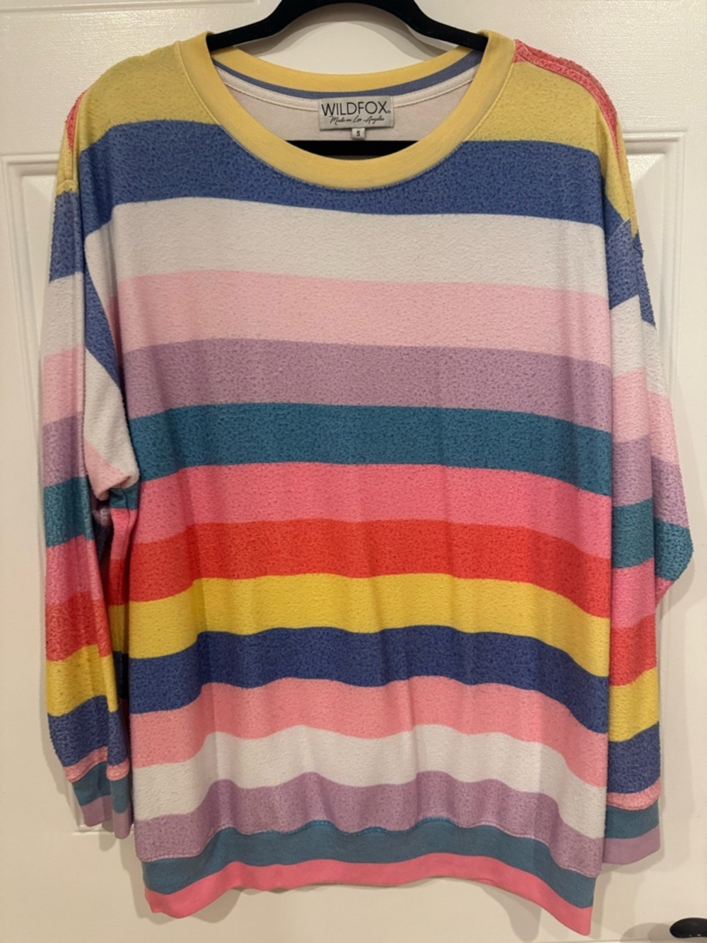 Wildfox Rainbow striped sweatshirt vintage-worn style